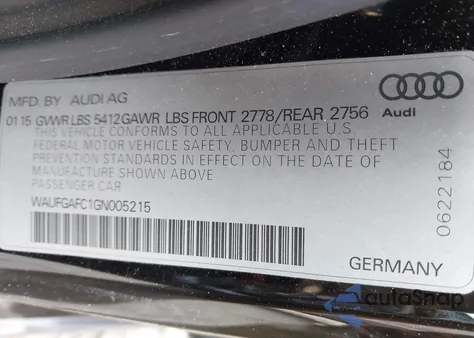 2016 Audi A6 3.0T Premium Plus из США, поврежденный, VIN WAUFGAFC1GN005215